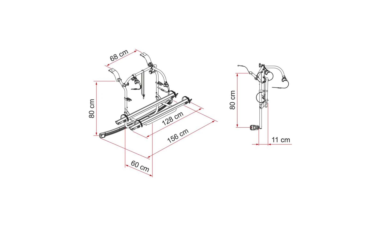 Fiamma Carry Bike Ford Custom Fahrradträger Für 2 Fahrräder, E-Bike Geeignet 4 Fiamma Carry Bike Ford Custom Fahrradträger Für 2 Fahrräder, E-Bike Geeignet – Bild 4