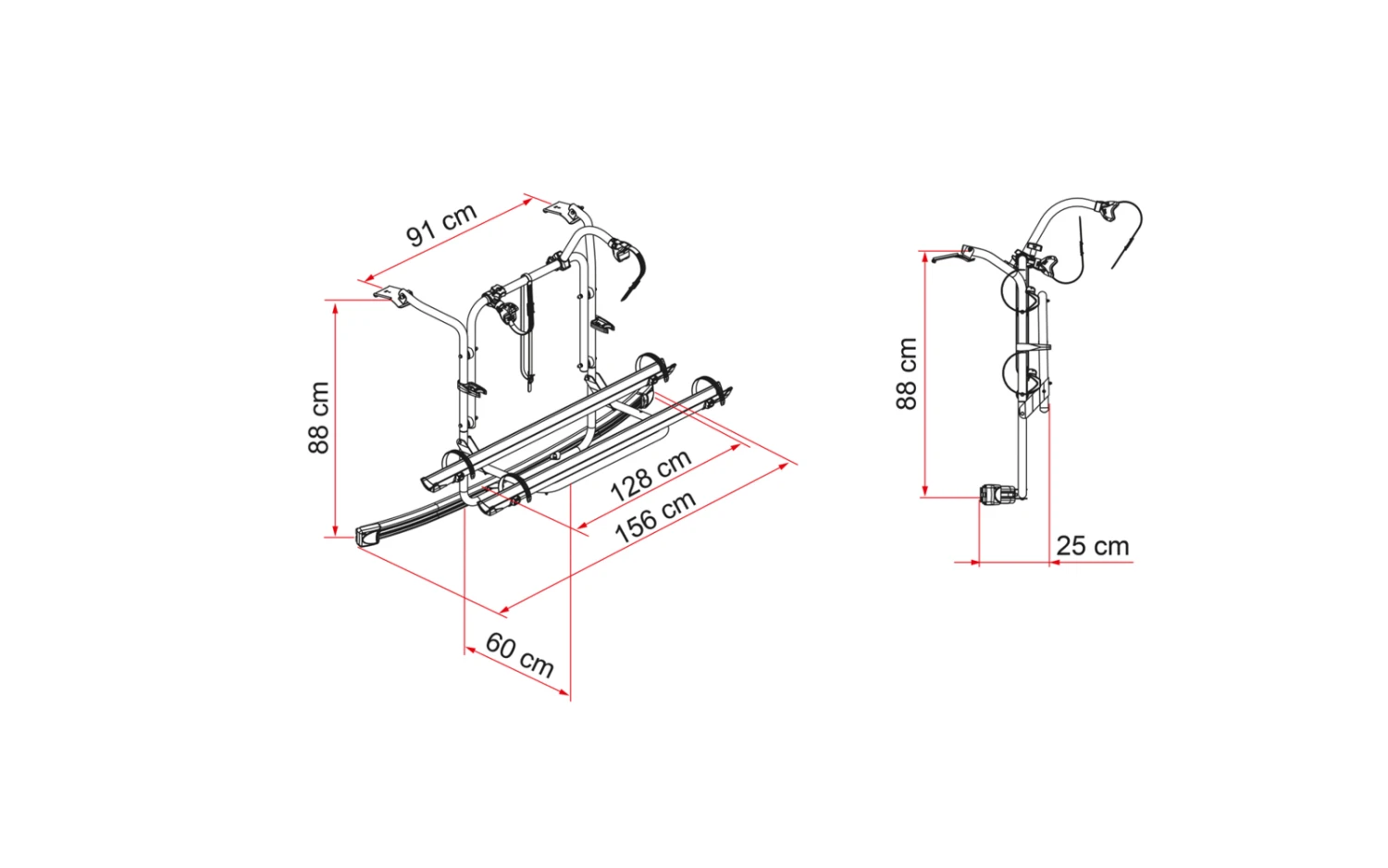 Fiamma Carry Bike Ford Custom Fahrradträger Für 2 Fahrräder, E-Bike Geeignet 2 Fiamma Carry Bike Ford Custom Fahrradträger Für 2 Fahrräder, E-Bike Geeignet – Bild 2